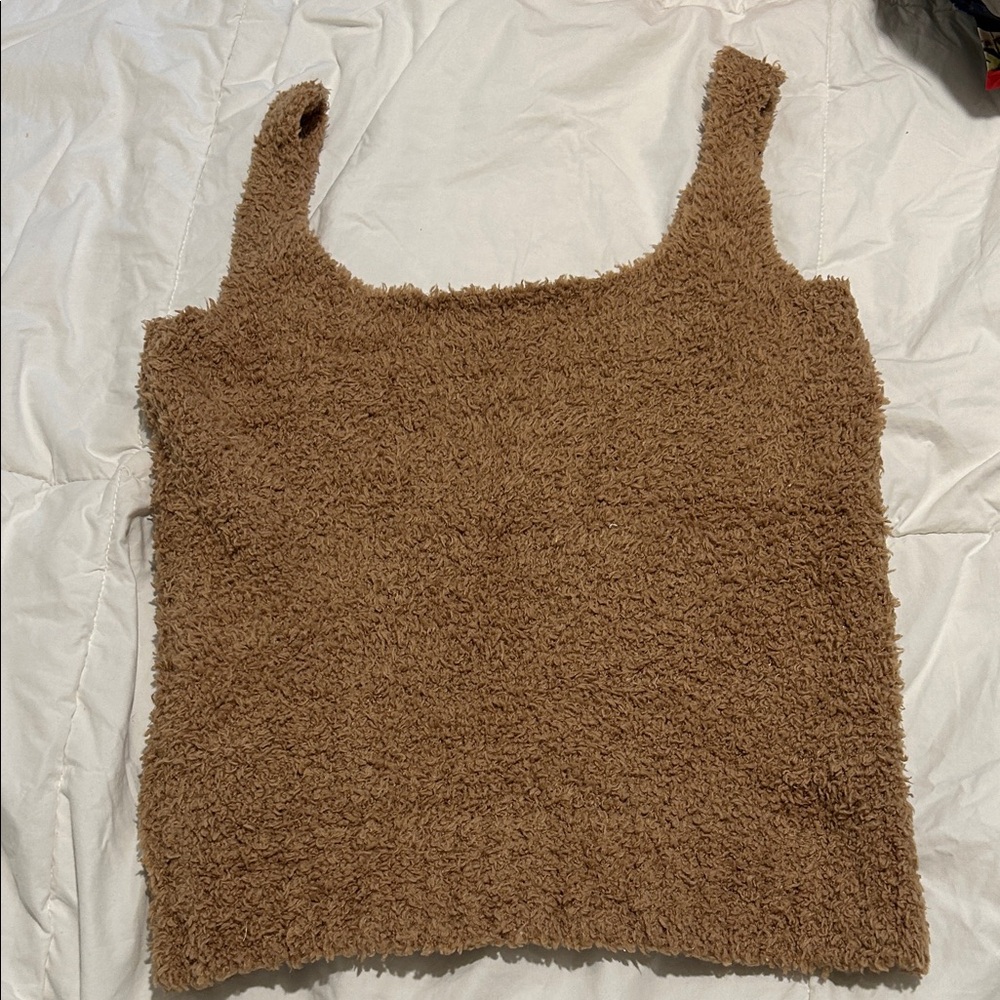 SKIMS Brown Fuzzy Tank
